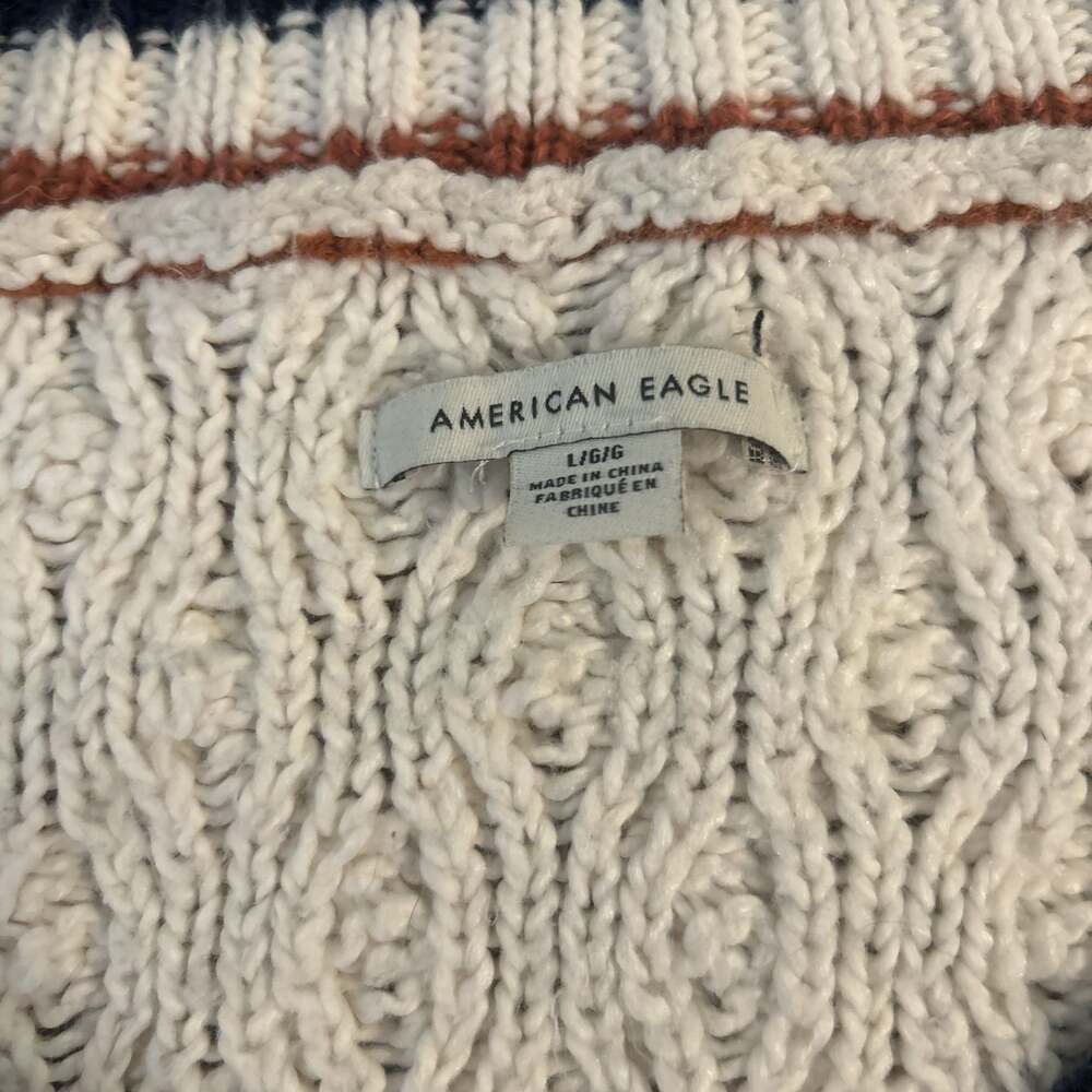 American Eagle Outfitters Cream Cable Knit Cropped Sweater